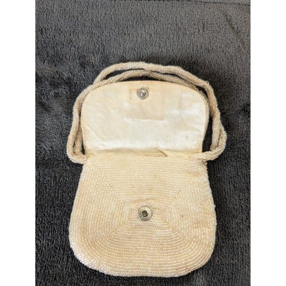 Vintage‎ Midcentury Richere Bag by Walborg Japan Mini Cream Beaded Handbag - Picture 5 of 11
